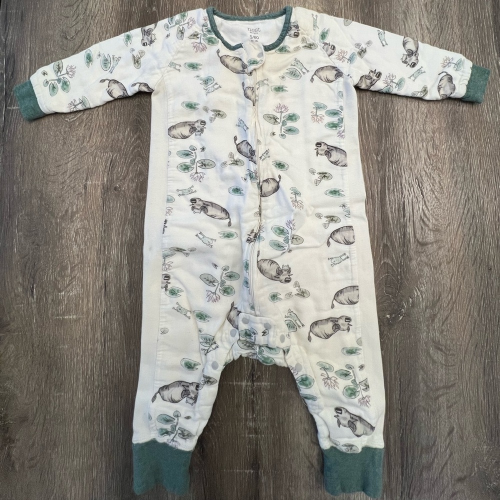 Nest Design Long Sleeve Footed Sleep Bag 0.6 TOG (Bamboo Pima)